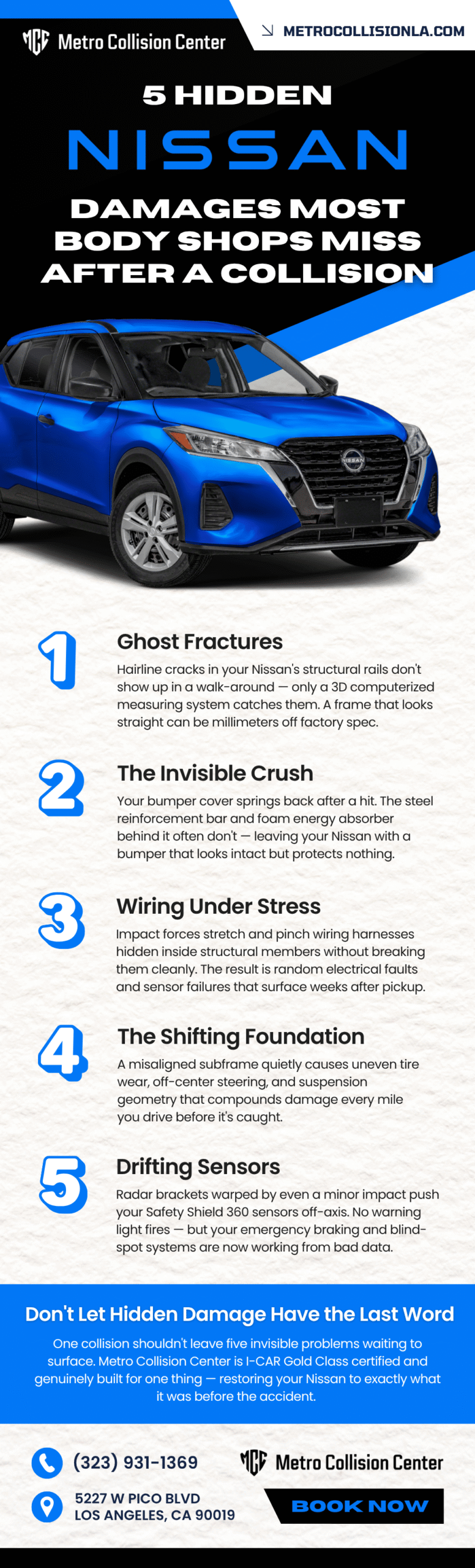 5 Hidden Nissan Damages Most Body Shops Miss After a Collision Infographic