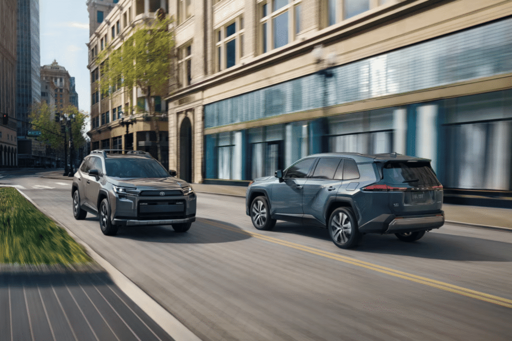 Our Toyota body shop serves all Toyota cars, crossovers, SUVs, trucks, vans, hybrids, plug-in hybrids, sports cars, and battery-electric vehicles.